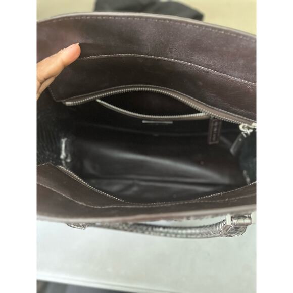 Michael Kors Runway Collection Gia Satchel Python Handbag Purse - Anthracite - Picture 11 of 13